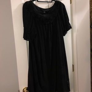 18W black fun semi formal dress rosette neck